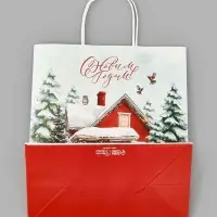 Пакет подарочный крафтовый &laquo;Новогодняя сказка&raquo;, 32&times;28&times;15 см