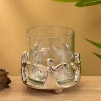 Подсвечник со стеклом &laquo;Ангелочки&raquo;, 11&times;11&times;11 см, алюминий