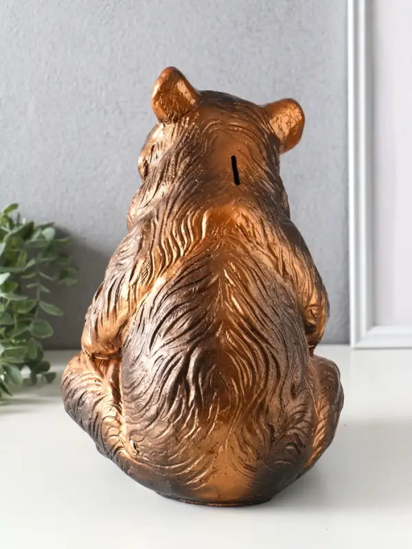 Копилка для денег &laquo;Медведь с бочонком&raquo;, гипс под бронзу, 29&times;20&times;25 см