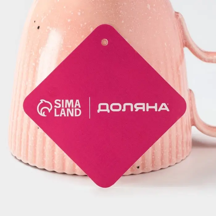 Кружка Доляна &laquo;Коралл&raquo;, 350 мл, фарфор, розовая