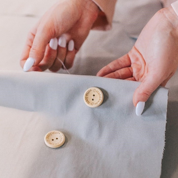 Набор нашивок из дерева «Hand made with love», 2,5 × 2,5 см, 10 шт Набор нашивок из дерева «Hand made with love», 2,5 × 2,5 см, 10 шт