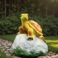 Садовая фигура из гипса &laquo;Черепаха на камне&raquo;, 18&times;13.5&times;13.5 см