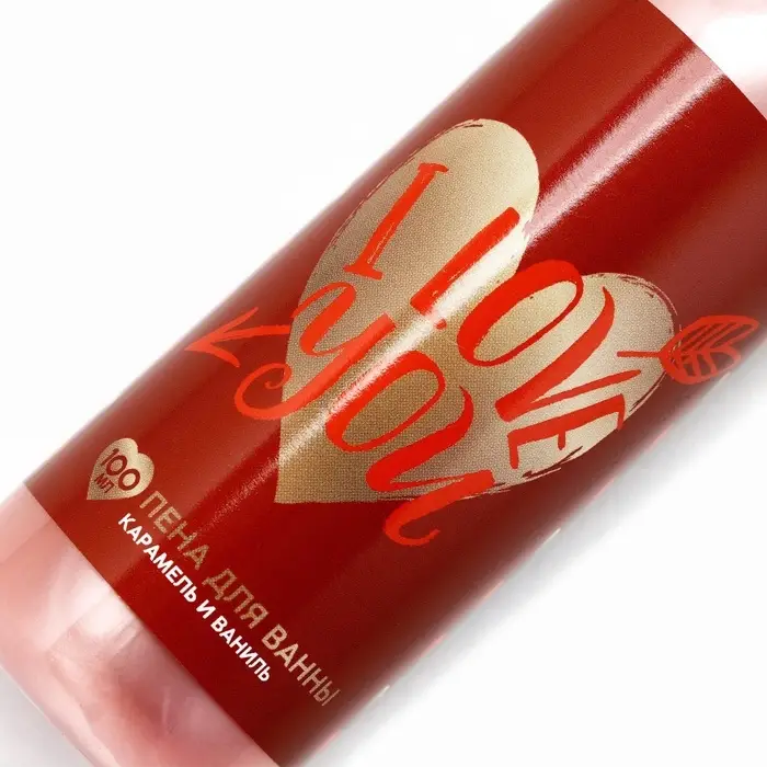 Пена для ванны I Love you, 100 мл, аромат карамели и ванили, Чистое счастье