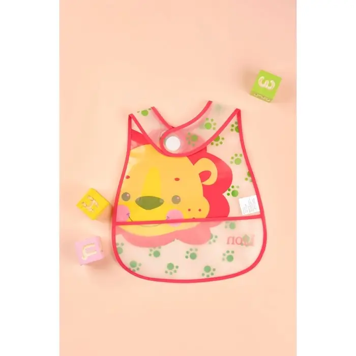 Нагрудник непромокаемый Крошка Я &laquo;Львёнок&raquo; из клеёнки с карманом, на липучке