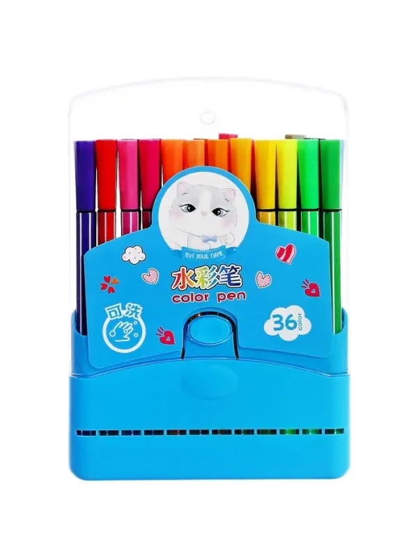 Фломастеры, 36 цветов, в пластиковом пенале, вентилируемый колпачок, МИКС Фломастеры, 36 цветов, в пластиковом пенале, вентилируемый колпачок, МИКС