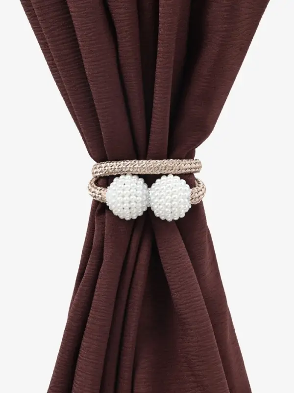 Подхват для штор &laquo;Шарики из бисера&raquo;, d=3&times;40 см, белый, бежевый