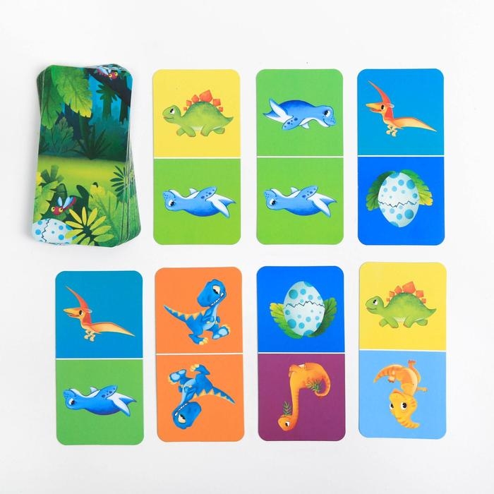 Настольная игра «Домино. Динозаврики», 28 карт, 3+ Настольная игра «Домино. Динозаврики», 28 карт, 3+