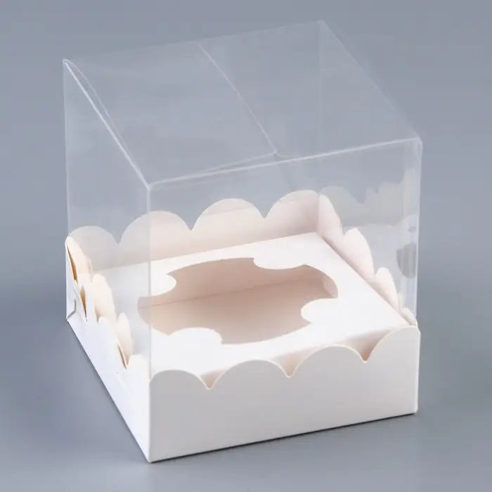 Коробка для 1 капкейка с прозрачной крышкой 9.2&times;9.2&times;10 см