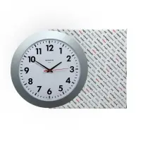 Часы настенные, серия: Классика, d=30 см, плавный ход, серебряный обод