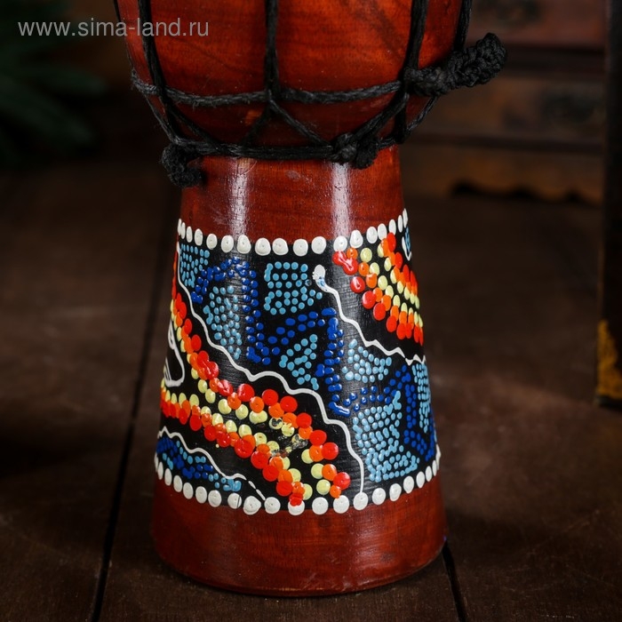 Сувенирный музыкальный инструмент Сувенирный музыкальный инструмент "Барабан Джембе Разноцветный" 13x13x24 см, МИКС