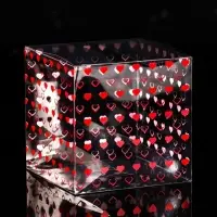 Складная прозрачная коробка из PVC, для упаковки подарков, «Сердечки», 11×11×11 см