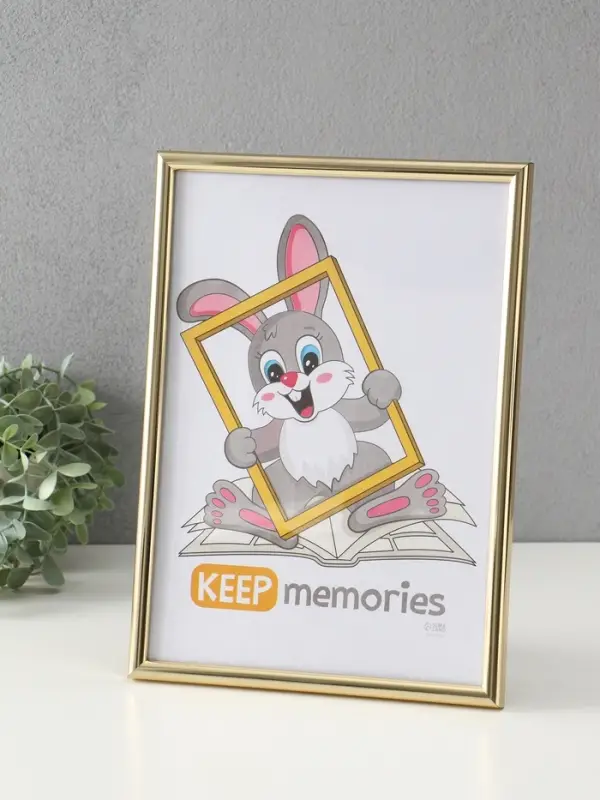 Фоторамка Фоторамка "Радуга" 21х30 см, с подножкой, набор 3 шт, (пластиковый экран), золото