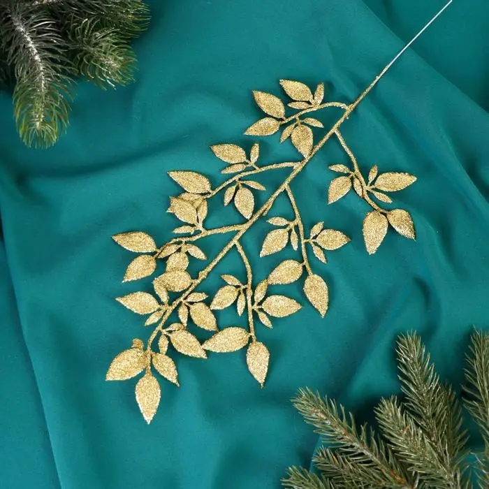 Декор блеск «Веточка с листочками», 15×30 см, МИКС