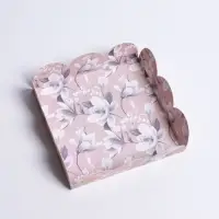 Коробка для печенья, кондитерская упаковка с пластиковой крышкой, &laquo;Цветы&raquo;, 10.5 х 10.5 х 3 см