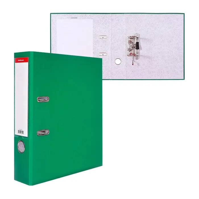 Папка&ndash;регистратор А4, корешок 70 мм, ErichKrause Granite, с арочным механизмом, зеленая, до 450 листов