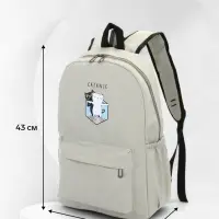 Рюкзак школьный на молнии, с карманами, с принтом, размер 30&times;12&times;43 см, зелёный