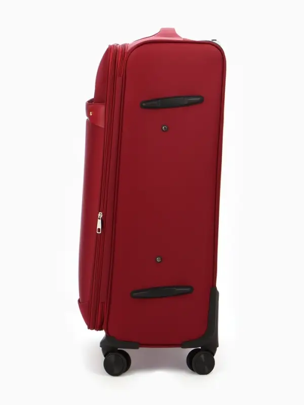 Чемодан на колёсах TEXTURA, кодовый замок, текстильный, с увеличением, 47&times;30&times;78 см, 28", красный