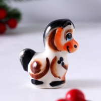 Сувенир Конь Агат, 6,5х5,5х2,5см, гжель, цвет
