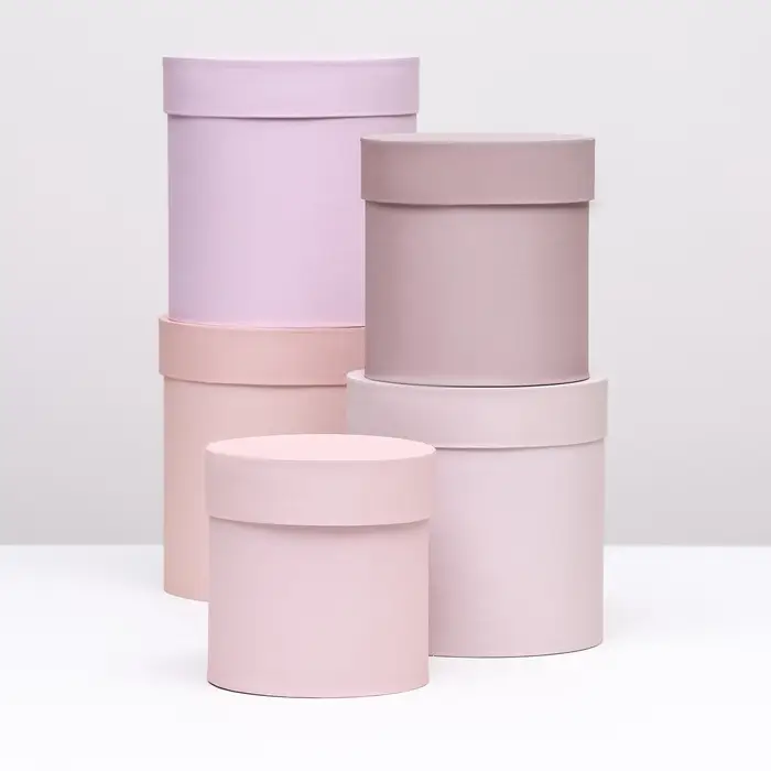 Набор шляпных подарочных коробок 5 в 1 &laquo;Пудра&raquo;,20&times;20&times;20‒13.5&times;13.5&times;13.5 см