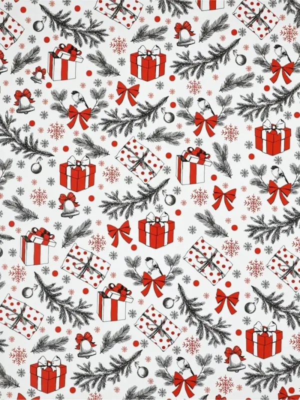 Набор упаковочной бумаги &laquo;Новогодний узор&raquo;,4 листа, 70 &times; 100 см
