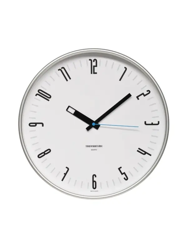 Часы настенные, интерьерные d=30 см, бесшумные, серебристый обод