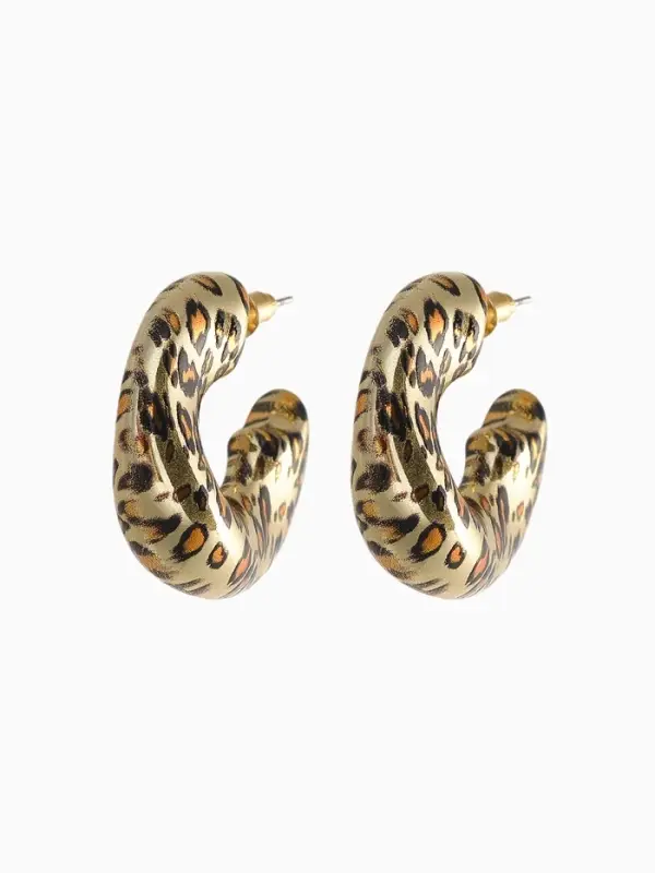 Серьги QF &laquo;Леопард&raquo;, набор 3 пары, кольца, цветной в золоте