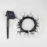 Гирлянда &laquo;Нить&raquo;, 4.5 м, уличная, с насадками &laquo;Цветок&raquo;, IP44, 30 LED, 2 режима, солнечная батарея, тёмная нить, свечение жёлтое/аквамарин