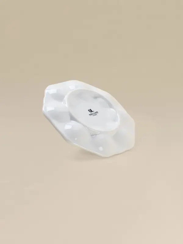 Подставка для яиц SL Home &laquo;Пасхальные кролики&raquo;, 19&times;9 см, 8 ячеек, доломит, белая