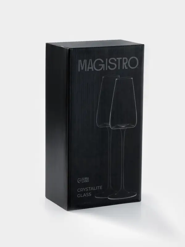 Бокалы для шампанского Magistro &laquo;Амьен&raquo;, 250 мл, h=26 см, набор 2 шт., стекло, прозрачные