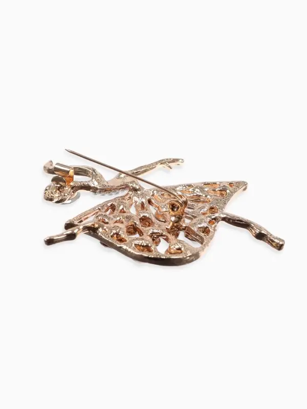 Брошь &laquo;Балерина&raquo;, в платье, цветная в золоте