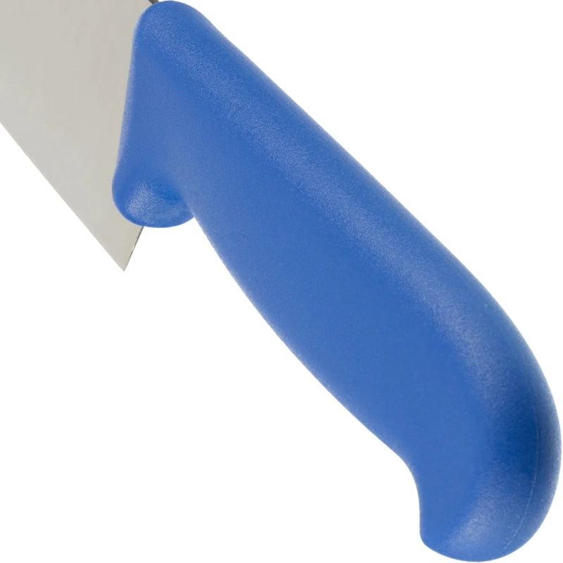 Нож поварской лез 254 мм  толщ 2 мм  3Cr13  синяя пластиковая ручка