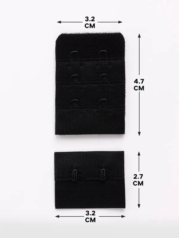 Застёжка для бюстгальтера, 3 ряда 2 крючка, 10 шт., чёрная