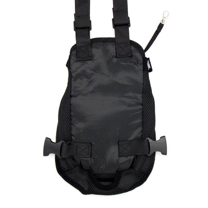 Рюкзак-переноска для кошек и собак  Рюкзак-переноска для кошек и собак "Кенгуру",М - 32 х 20 см (ДС 29-34, ОГ 25-43 см), чёрный