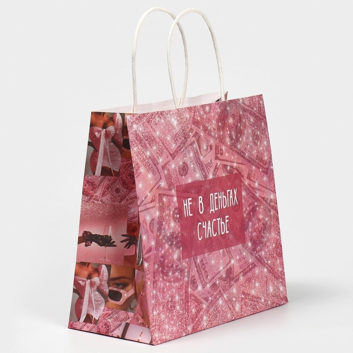 Пакет подарочный, упаковка, «Счастье в бабках», 22 х 22 х 11 см Пакет подарочный, упаковка, «Счастье в бабках», 22 х 22 х 11 см