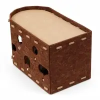 Домик для кошек &laquo;Лайнер&raquo;, 52&times;30&times;30 см, раскладной, войлок, коричневый