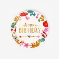 Тарелки одноразовые бумажные Happy birthday, 10 шт.