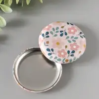 Шкатулка металл круглая "Цветы и листья" набор 12 шт 6,8х6,8х1,7 см