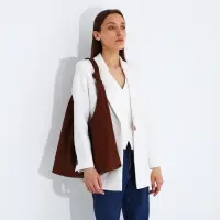 Сумка - мешок женская на молнии, 39&times;11&times;27 см, коричневая