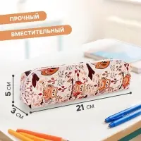 Пенал школьный Calligrata &laquo;Совы&raquo;, на молнии, 1 отделение, с принтом, МИКС