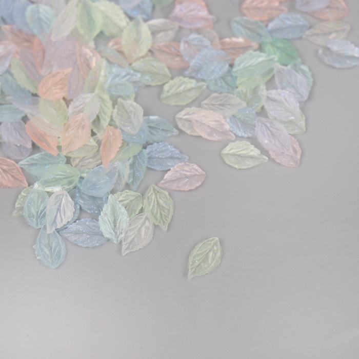 Декор для творчества акрил Декор для творчества акрил "Листик" светится в темноте, меняет цвет набор 250 шт 0,8х0,5 см 107140