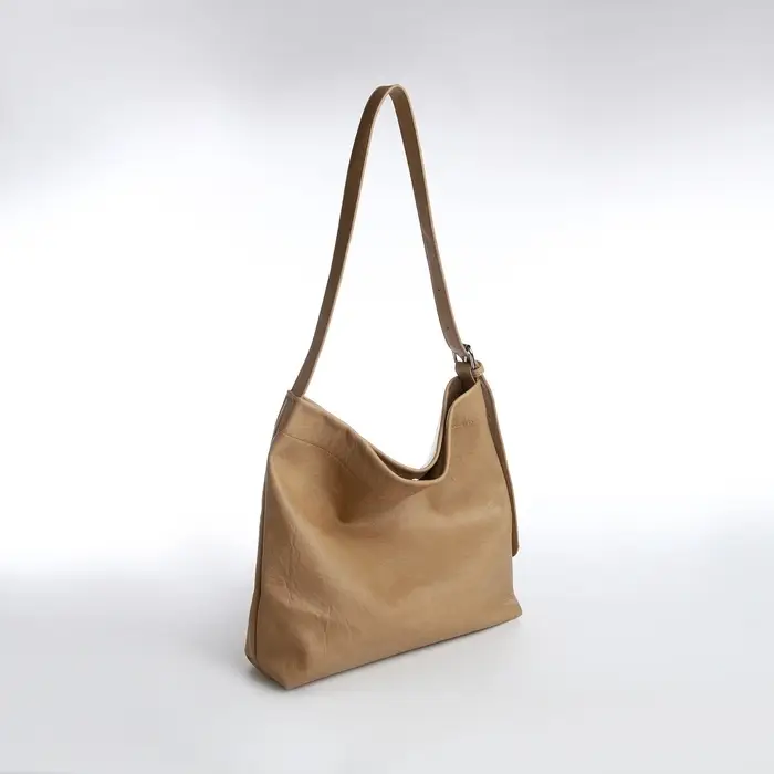 Сумка - мешок женская на магните, 31&times;8.5&times;30 см, бежевая