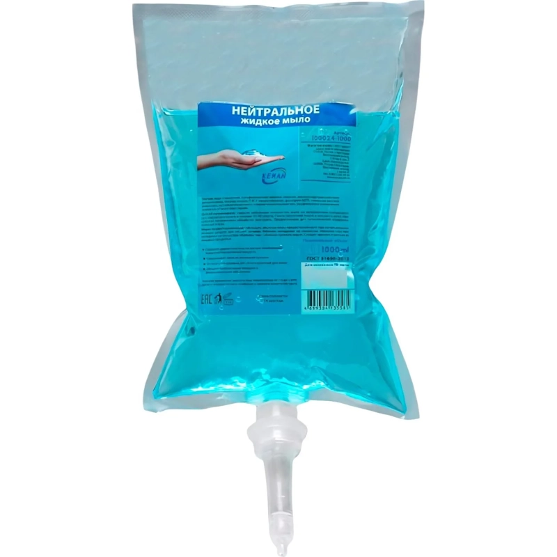 Картридж с жидким мылом KEMAN нейтральное синее S1 1000мл 100024-1000