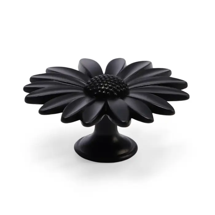 Ручка-кнопка CAPPIO PRO &laquo;Ромашка&raquo; 52&times;52 мм, цвет черный