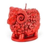 Свеча новогодняя &laquo;Кудрявый барашек&raquo; 8.3&times;5.5&times;7 см, красный