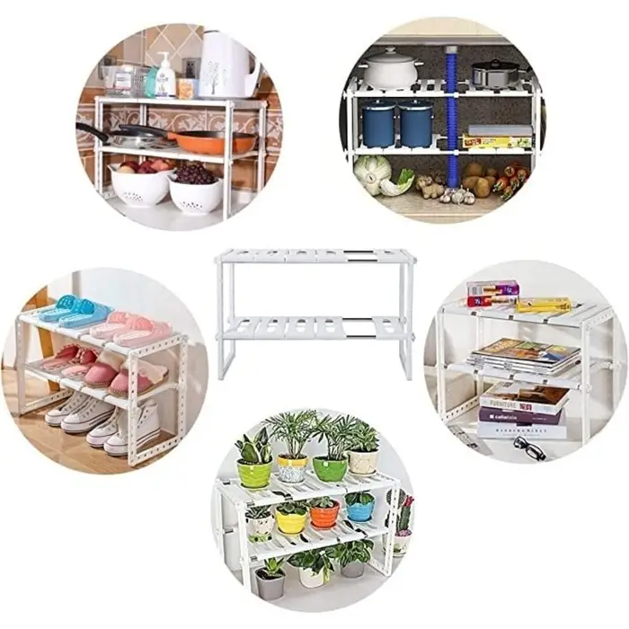 Полка под раковину раздвижная, 26&times;50(70)&times;38 см, белая