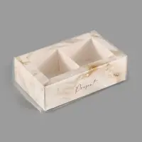 Коробка для 2 конфет с ячейками &laquo;Мрамор&raquo;, 10&times;6&times;3 см