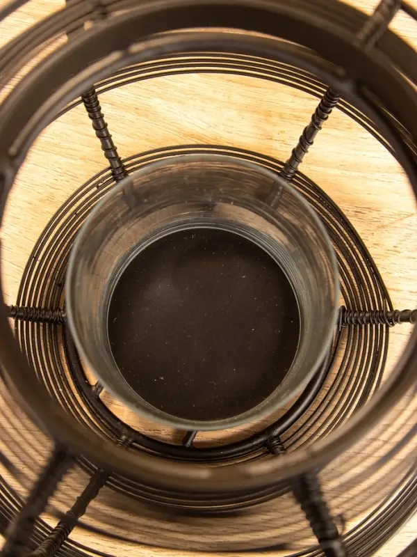 Подсвечник фонарь со стеклянной колбой, 19×19×18 см, d=9 см, металл, чёрный