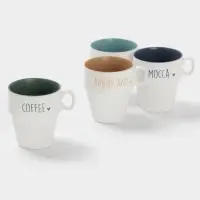 Набор кружек Доляна &laquo;Кофейная карта&raquo;, 4 шт., 315 мл, 11&times;8.5&times;10 см, фарфор, белый