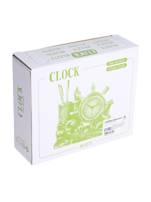 Часы настольные - органайзер для канцелярии будильник «Штурвал», 14×17×4 см Часы настольные - органайзер для канцелярии будильник «Штурвал», 14×17×4 см