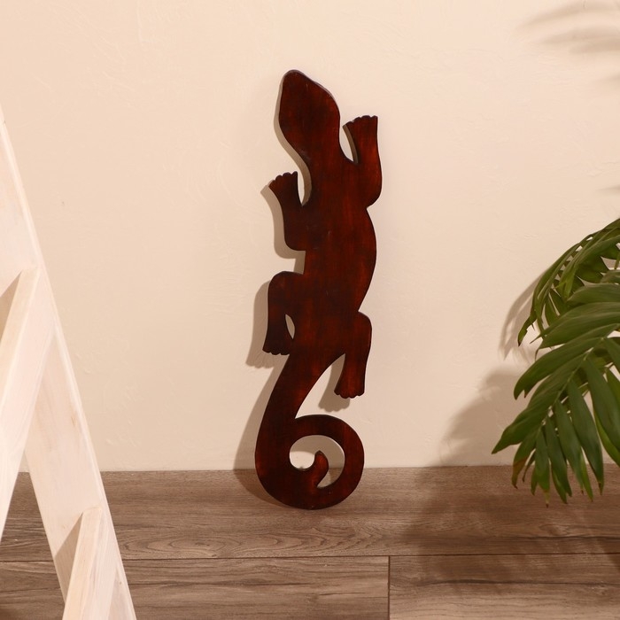 Панно дерево  Панно дерево "Геккон" 50х13х1 см